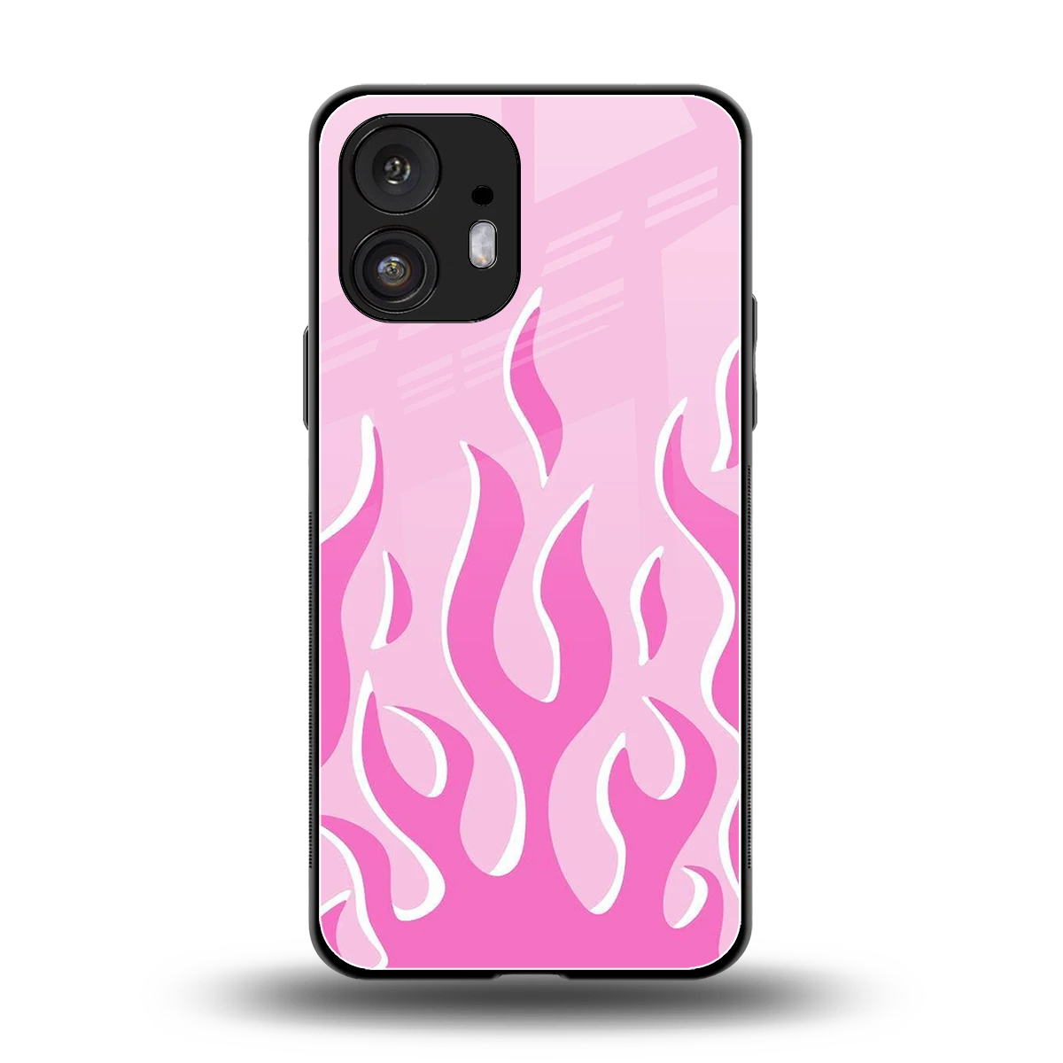 Y2K Retro Pink Flames back phone cover | glass case for nothing phone 2