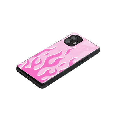 Y2K Retro Pink Flames stylish phone case for nothing phone 2 | glossy glass and slim fit