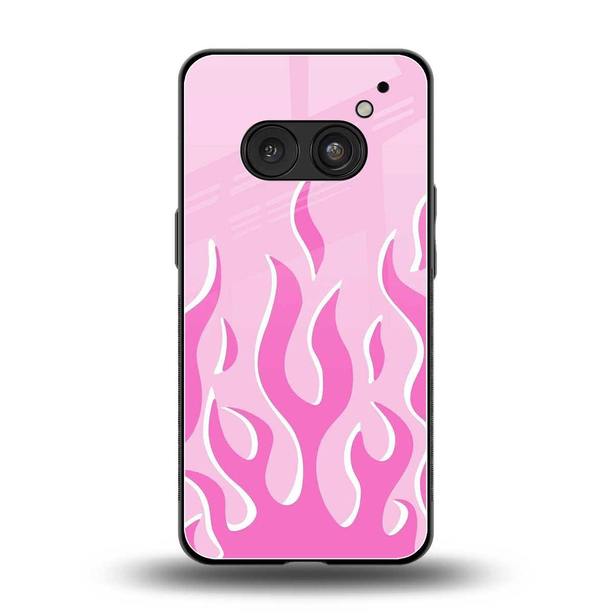 Y2K Retro Pink Flames back phone cover | glass case for nothing phone 2a