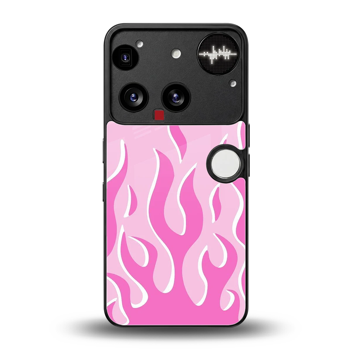 Y2K Retro Pink Flames back phone cover | glass case for nothing phone 3