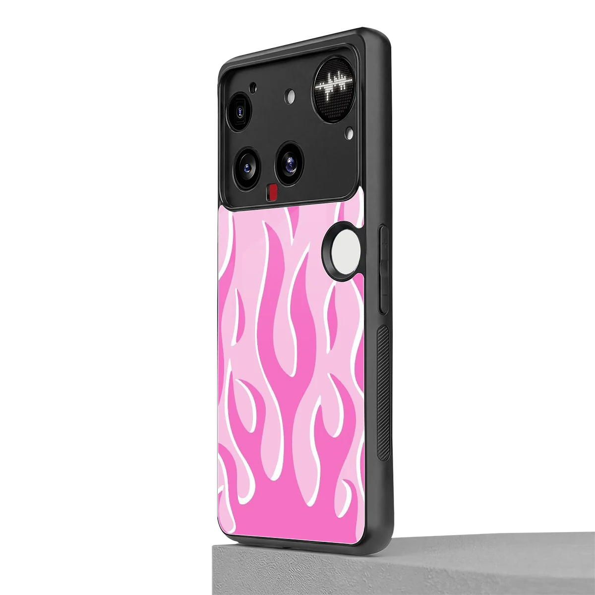 Y2K Retro Pink Flames nothing phone 3 mobile cover | shockproof glass phone case