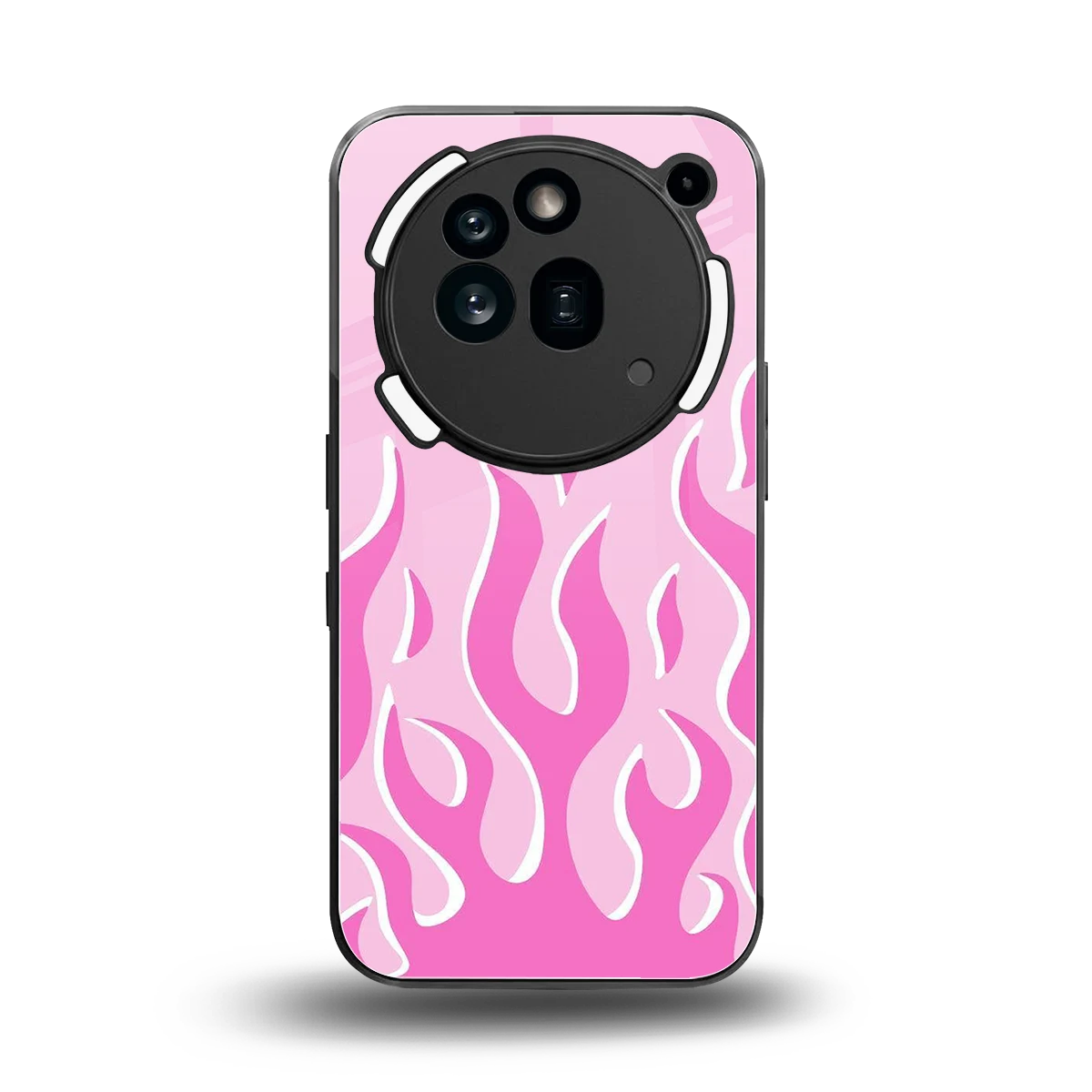 Y2K Retro Pink Flames back phone cover | glass case for nothing phone 3a pro