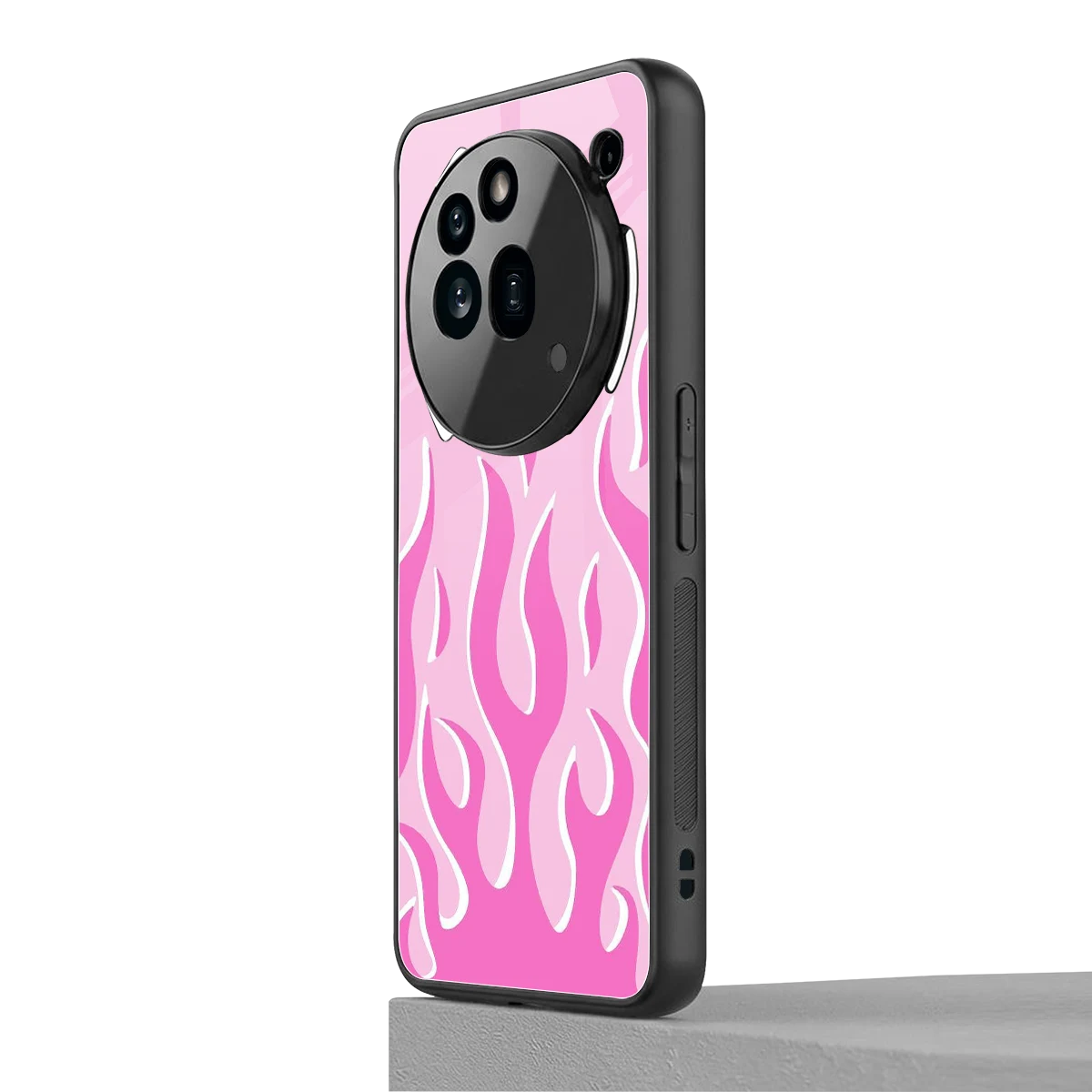 Y2K Retro Pink Flames nothing phone 3a pro mobile cover | shockproof glass phone case