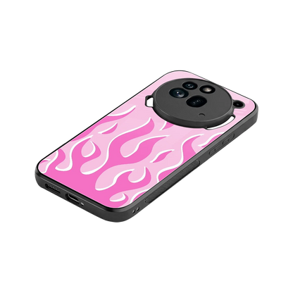 Y2K Retro Pink Flames stylish phone case for nothing phone 3a pro | glossy glass and slim fit