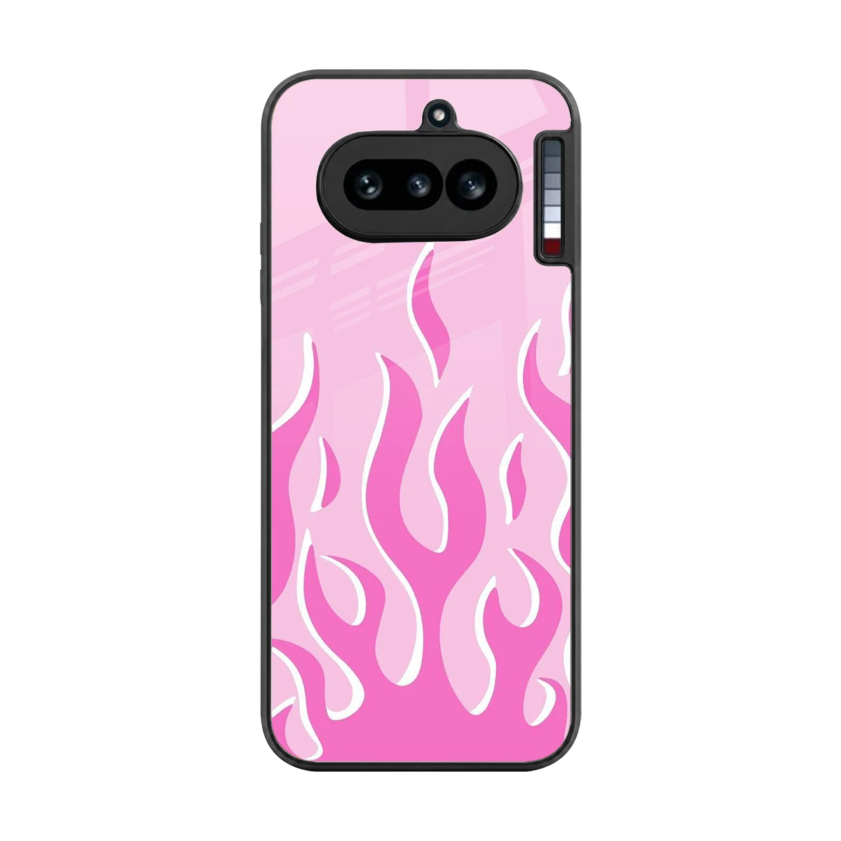 Y2K Retro Pink Flames back phone cover | glass case for nothing phone 4a