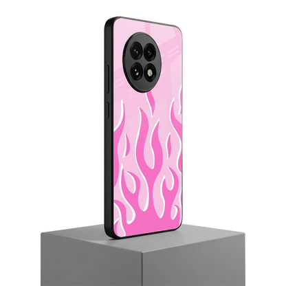 Y2K Retro Pink Flames oneplus 13r mobile cover | shockproof glass phone case