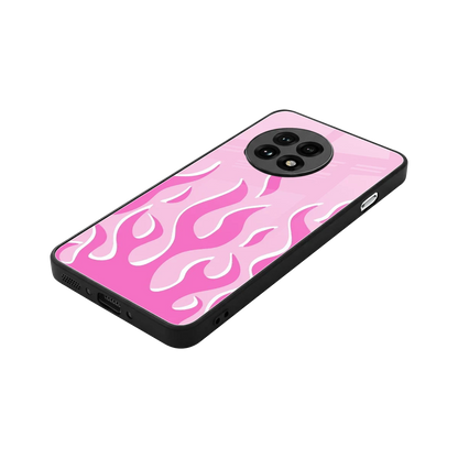 Y2K Retro Pink Flames stylish phone case for oneplus 13r | glossy glass and slim fit