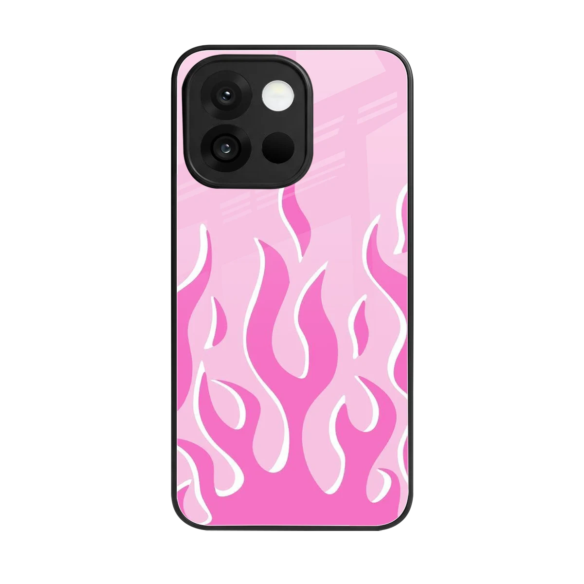 Y2K Retro Pink Flames back phone cover | glass case for oneplus 13s