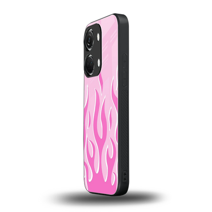 Y2K Retro Pink Flames oneplus nord 3 mobile cover | shockproof glass phone case