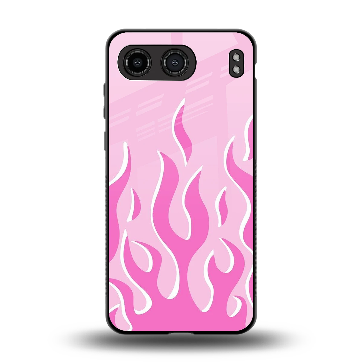 Y2K Retro Pink Flames back phone cover | glass case for oneplus nord 4