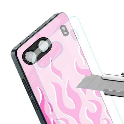 Y2K Retro Pink Flames stylish phone case for oneplus nord 4 | glossy glass and slim fit