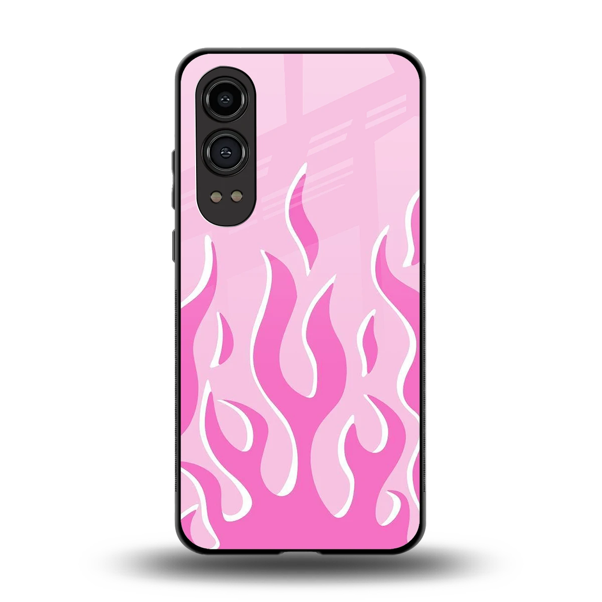 Y2K Retro Pink Flames back phone cover | glass case for oneplus nord ce 4 lite