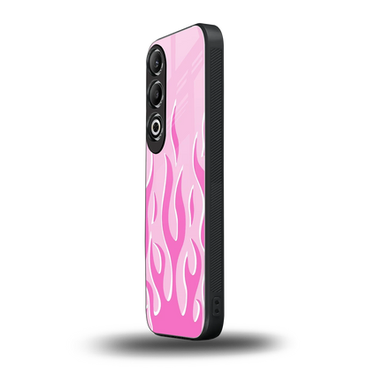 Y2K Retro Pink Flames oneplus nord ce 4 mobile cover | shockproof glass phone case