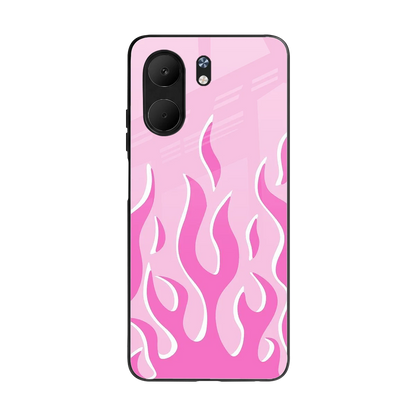 Y2K Retro Pink Flames back phone cover | glass case for oppo a5x 5g