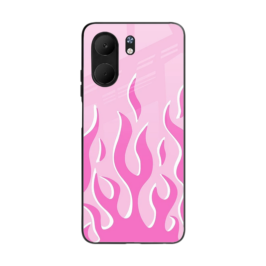 Y2K Retro Pink Flames back phone cover | glass case for oppo a5x 5g