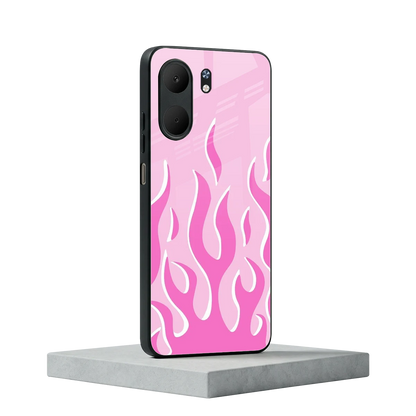Y2K Retro Pink Flames oppo a5x 5g mobile cover | shockproof glass phone case