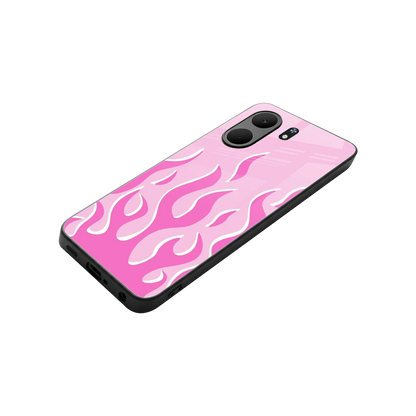 Y2K Retro Pink Flames stylish phone case for oppo a5x 5g | glossy glass and slim fit