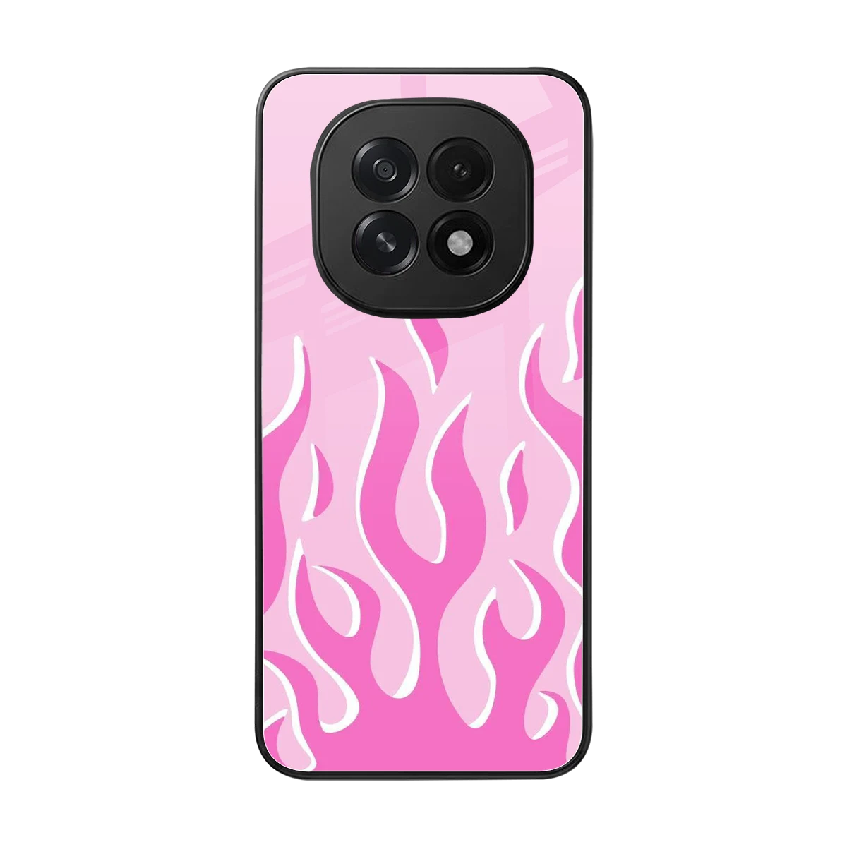 Y2K Retro Pink Flames back phone cover | glass case for oppo f29 5g