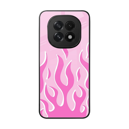 Y2K Retro Pink Flames back phone cover | glass case for oppo f29 5g