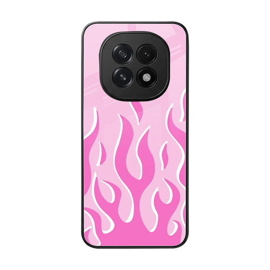 Y2K Retro Pink Flames back phone cover | glass case for oppo f29 5g