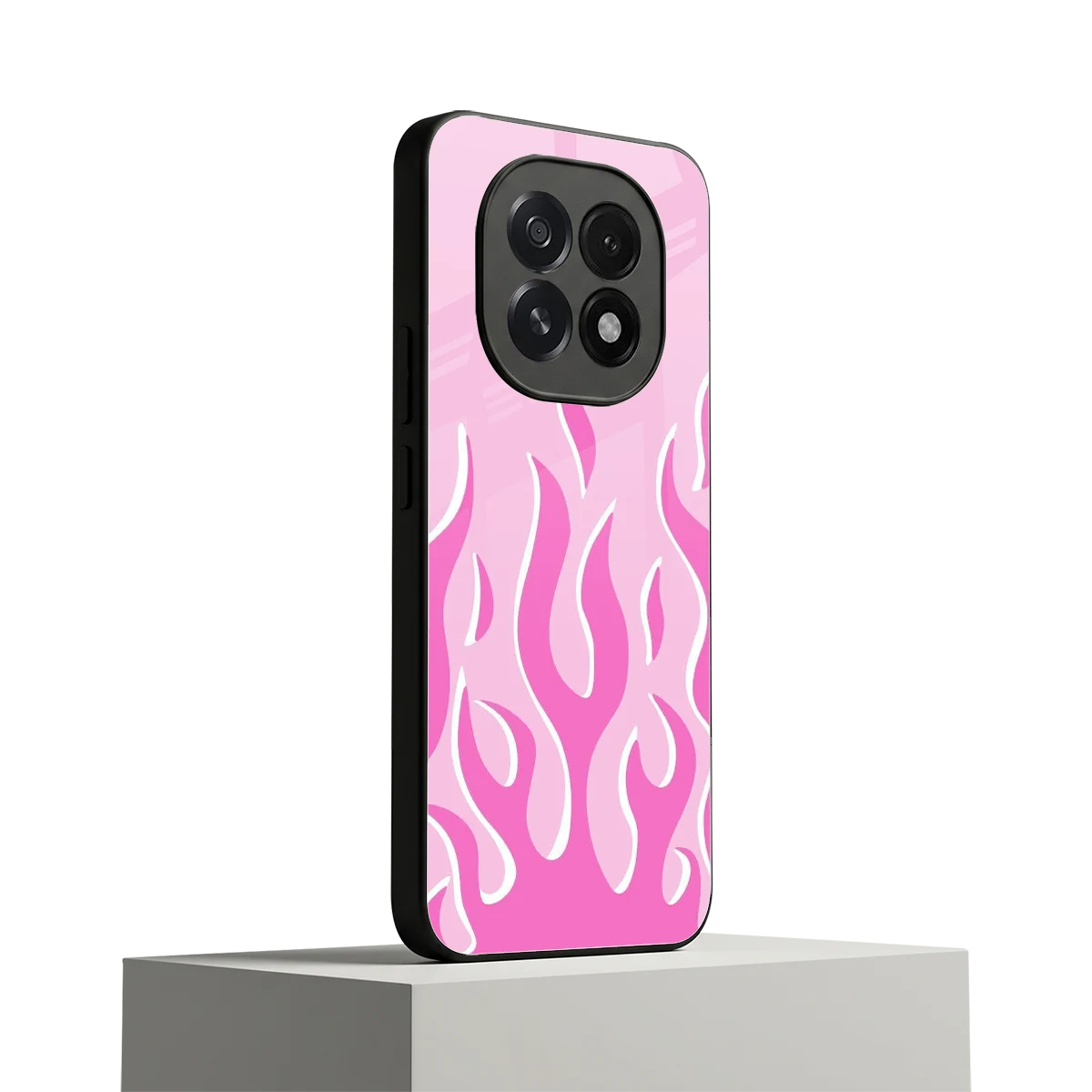 Y2K Retro Pink Flames oppo f29 5g mobile cover | shockproof glass phone case