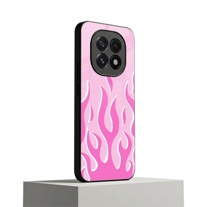 Y2K Retro Pink Flames oppo f29 5g mobile cover | shockproof glass phone case