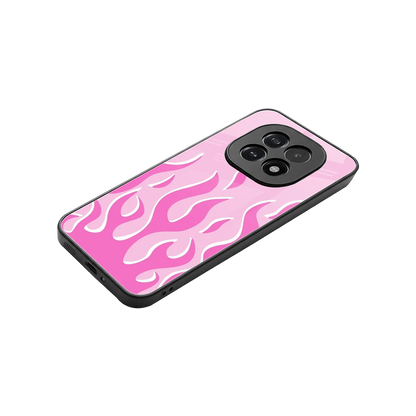 Y2K Retro Pink Flames stylish phone case for oppo f29 5g | glossy glass and slim fit
