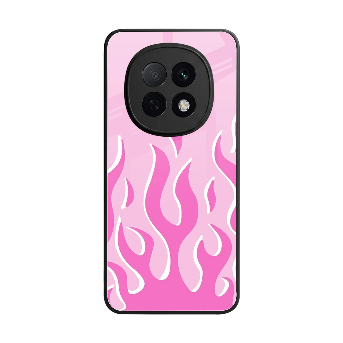 Y2K Retro Pink Flames back phone cover | glass case for oppo f29 pro 5g