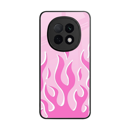 Y2K Retro Pink Flames back phone cover | glass case for oppo f29 pro 5g