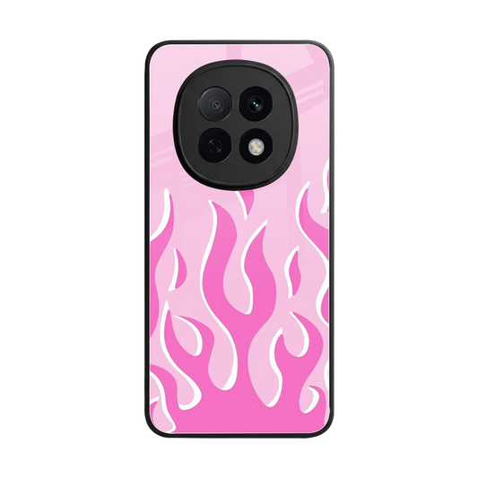 Y2K Retro Pink Flames back phone cover | glass case for oppo f29 pro 5g