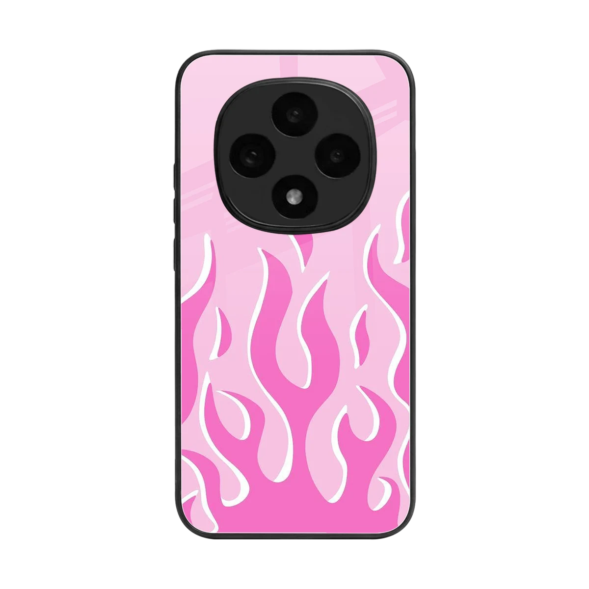 Y2K Retro Pink Flames back phone cover | glass case for oppo f31 pro 5g