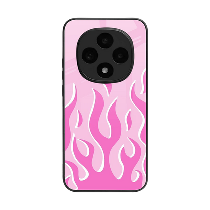 Y2K Retro Pink Flames back phone cover | glass case for oppo f31 pro 5g