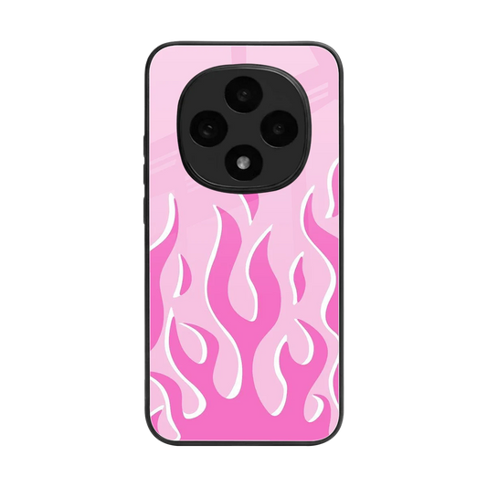 Y2K Retro Pink Flames back phone cover | glass case for oppo f31 pro 5g