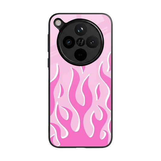 Y2K Retro Pink Flames back phone cover | glass case for oppo find x8