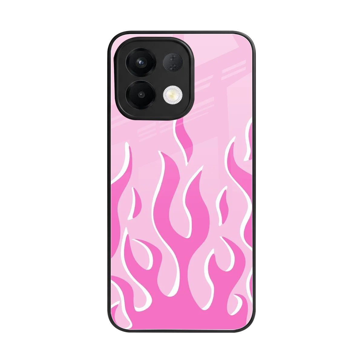 Y2K Retro Pink Flames back phone cover | glass case for oppo k13 5g