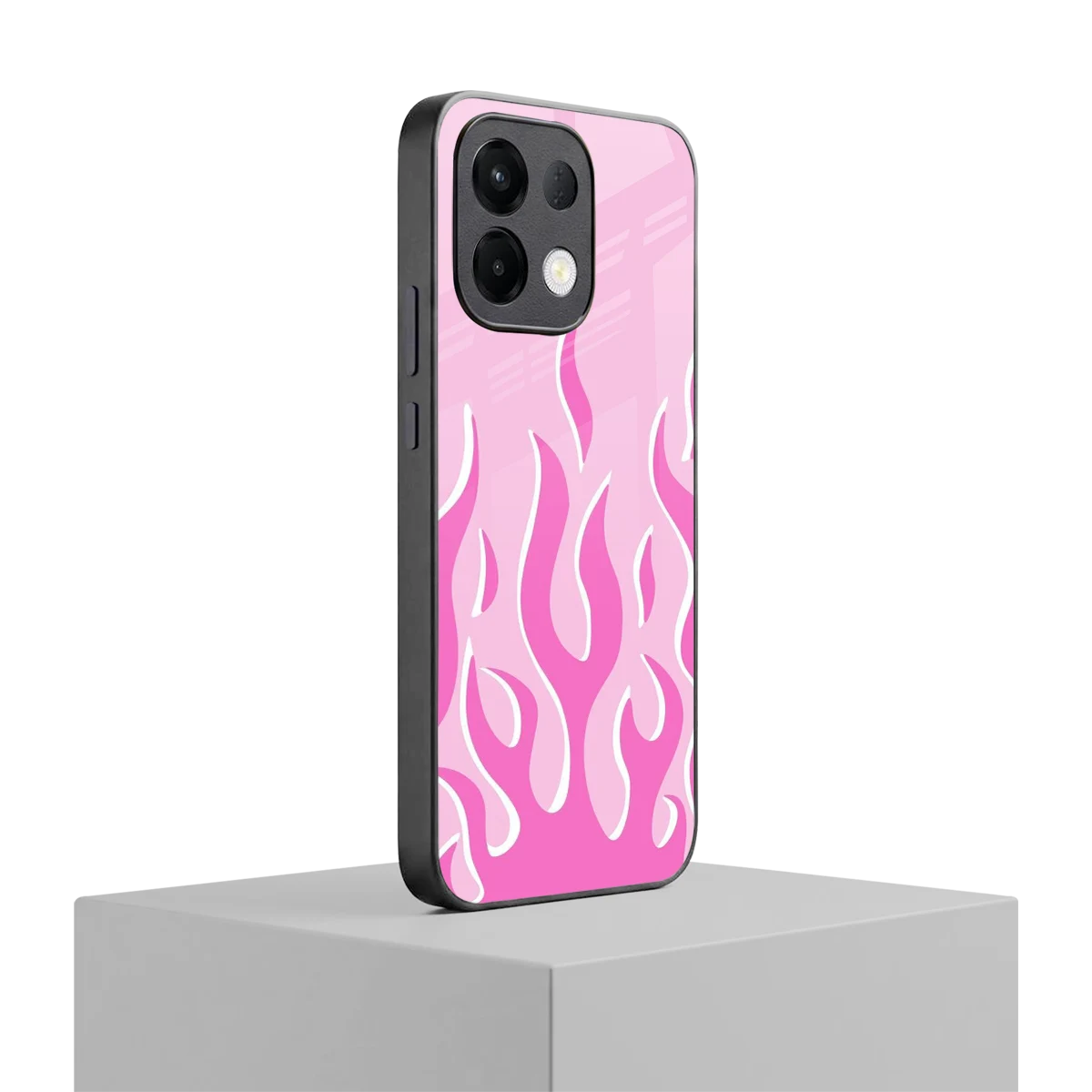 Y2K Retro Pink Flames oppo k13 5g mobile cover | shockproof glass phone case