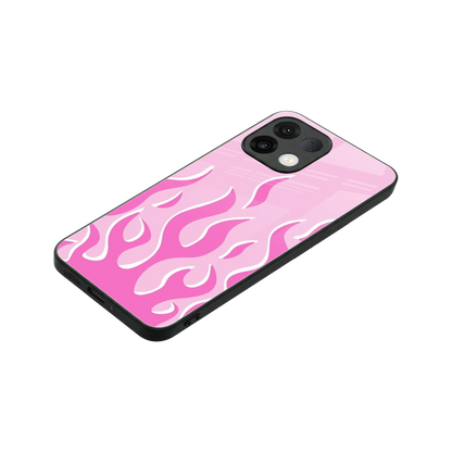 Y2K Retro Pink Flames stylish phone case for oppo k13 5g | glossy glass and slim fit