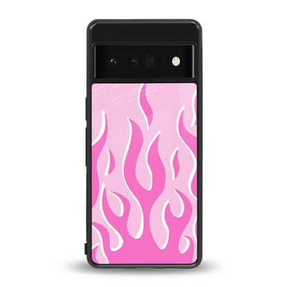 Y2K Retro Pink Flames back phone cover | glass case for google pixel 6 pro