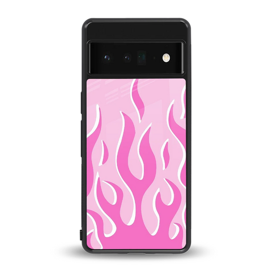 Y2K Retro Pink Flames back phone cover | glass case for google pixel 6 pro