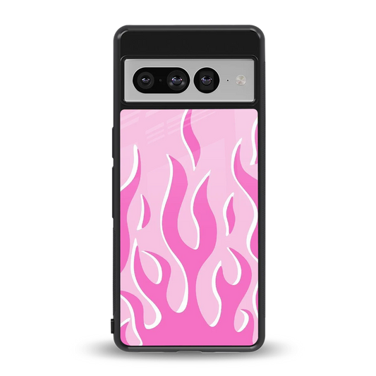 Y2K Retro Pink Flames back phone cover | glass case for google pixel 7 pro