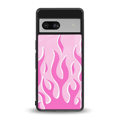 Y2K Retro Pink Flames back phone cover | glass case for google pixel 7a