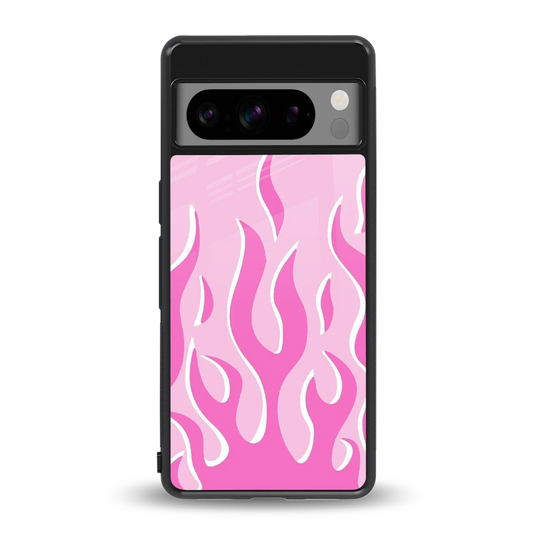 Y2K Retro Pink Flames back phone cover | glass case for google pixel 8 pro