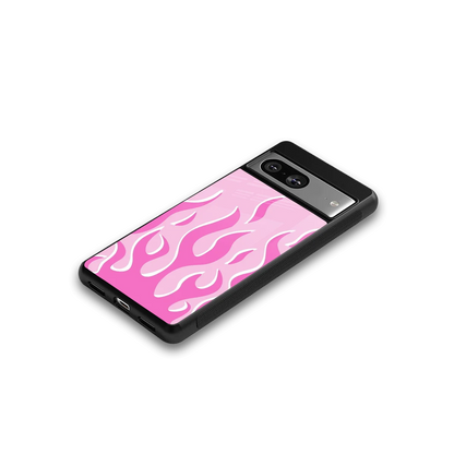 Y2K Retro Pink Flames google pixel 8 mobile cover | shockproof glass phone case