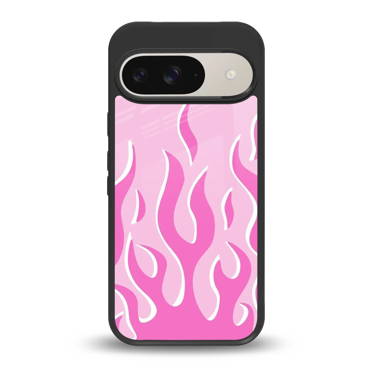 Y2K Retro Pink Flames back phone cover | glass case for google pixel 9
