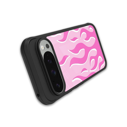 Y2K Retro Pink Flames stylish phone case for google pixel 9 pro | glossy glass and slim fit