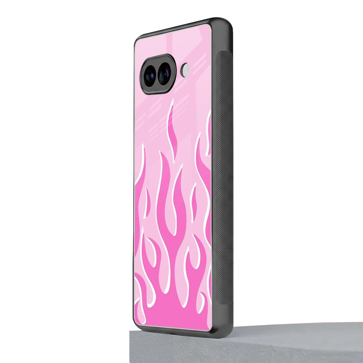 Y2K Retro Pink Flames google pixel 10a mobile cover | shockproof glass phone case