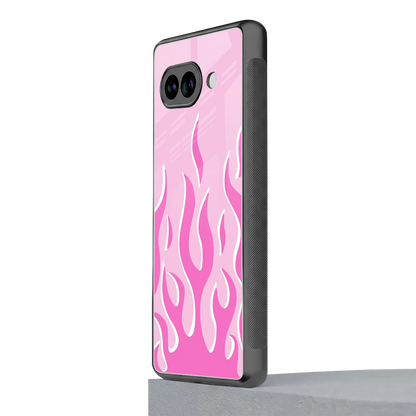 Y2K Retro Pink Flames google pixel 10a mobile cover | shockproof glass phone case