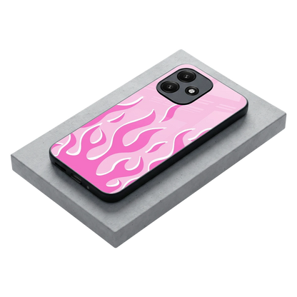 Y2K Retro Pink Flames stylish phone case for redmi 12 5g | glossy glass and slim fit