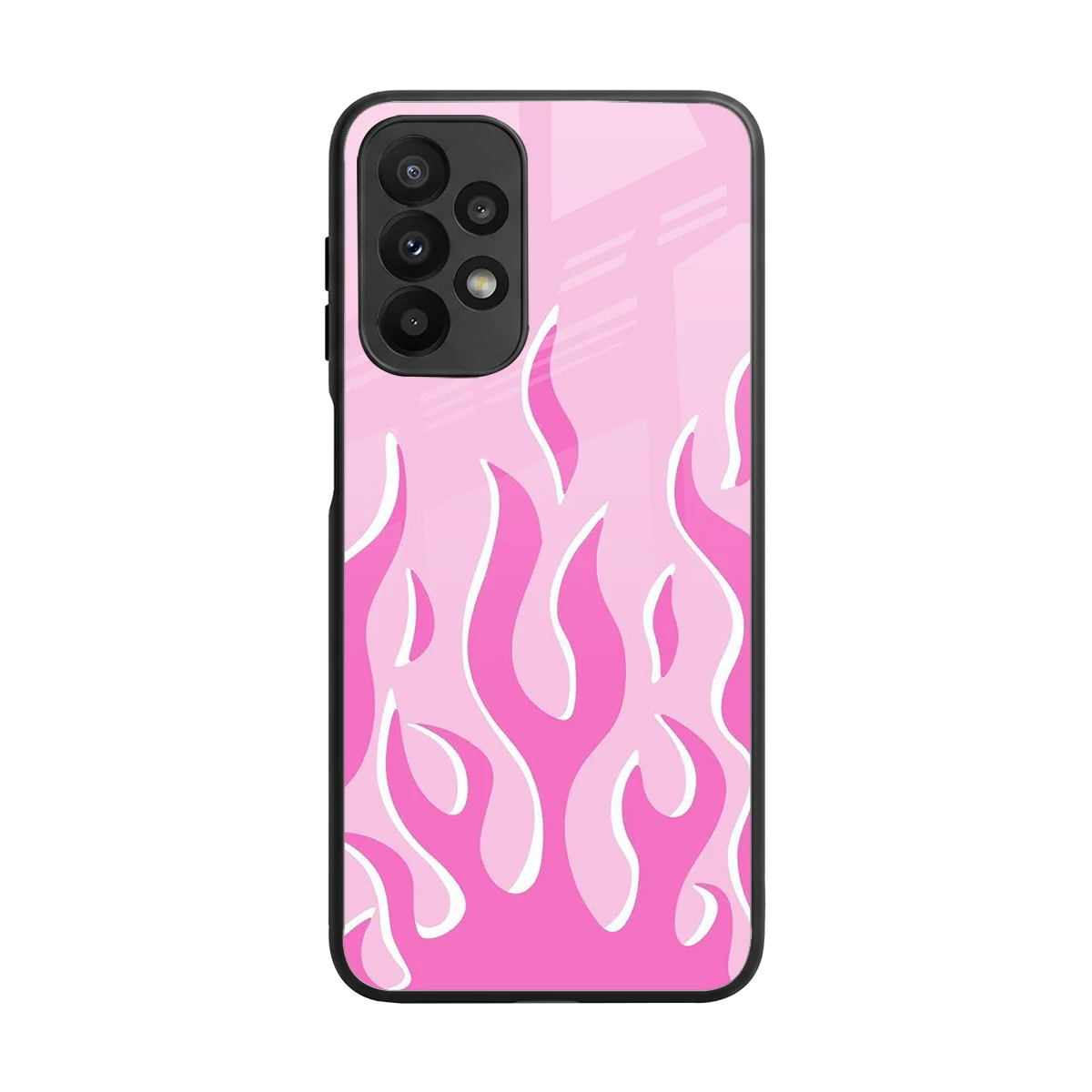 Y2K Retro Pink Flames back phone cover | glass case for samsung galaxy a23