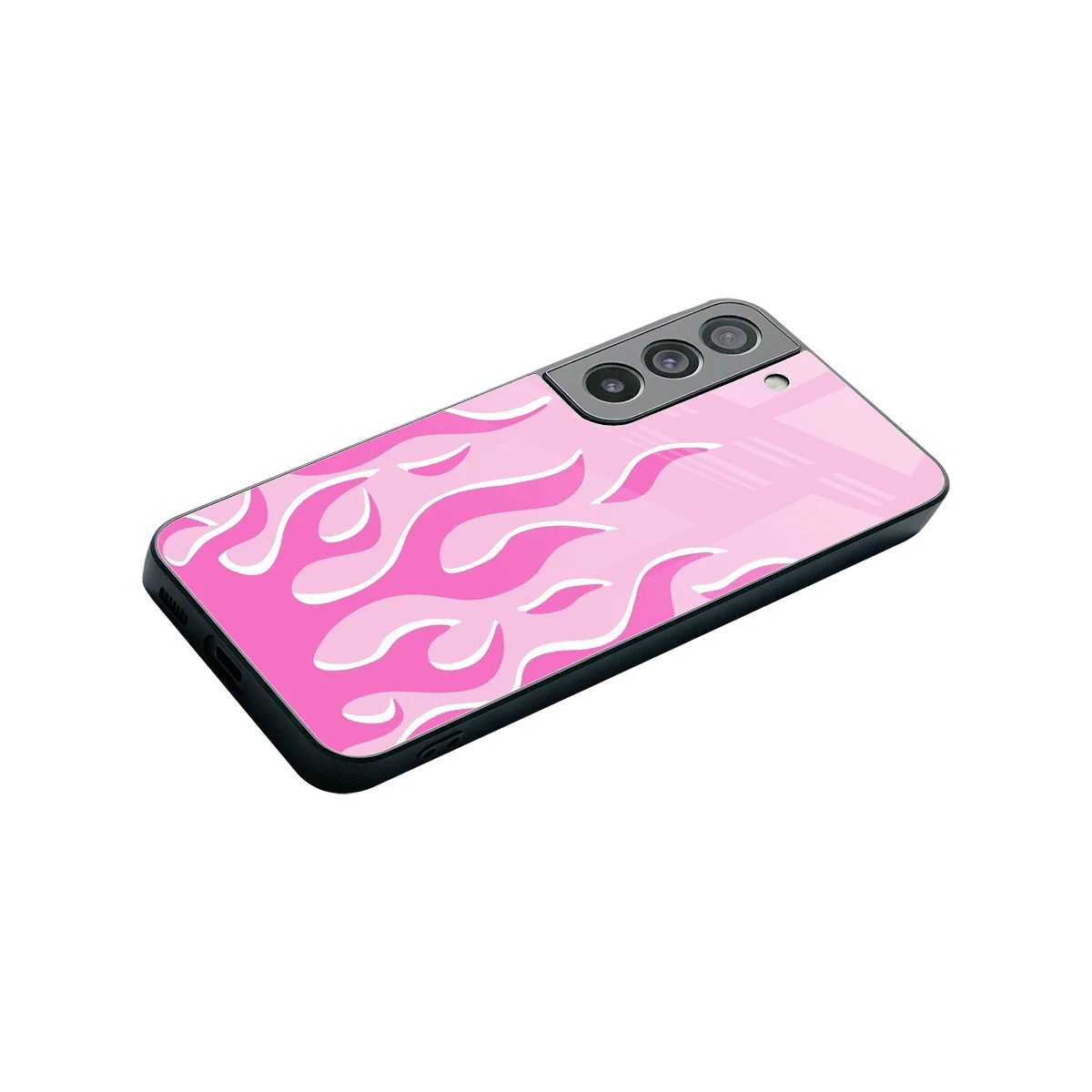 Y2K Retro Pink Flames stylish phone case for samsung galaxy s22 | glossy glass and slim fit